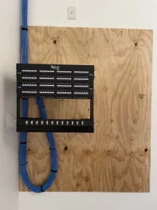 Data cable installed on path panel