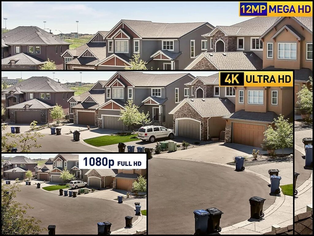 Camera Resolutions Picture - 1080P, 4k Ultra HD, 12MP