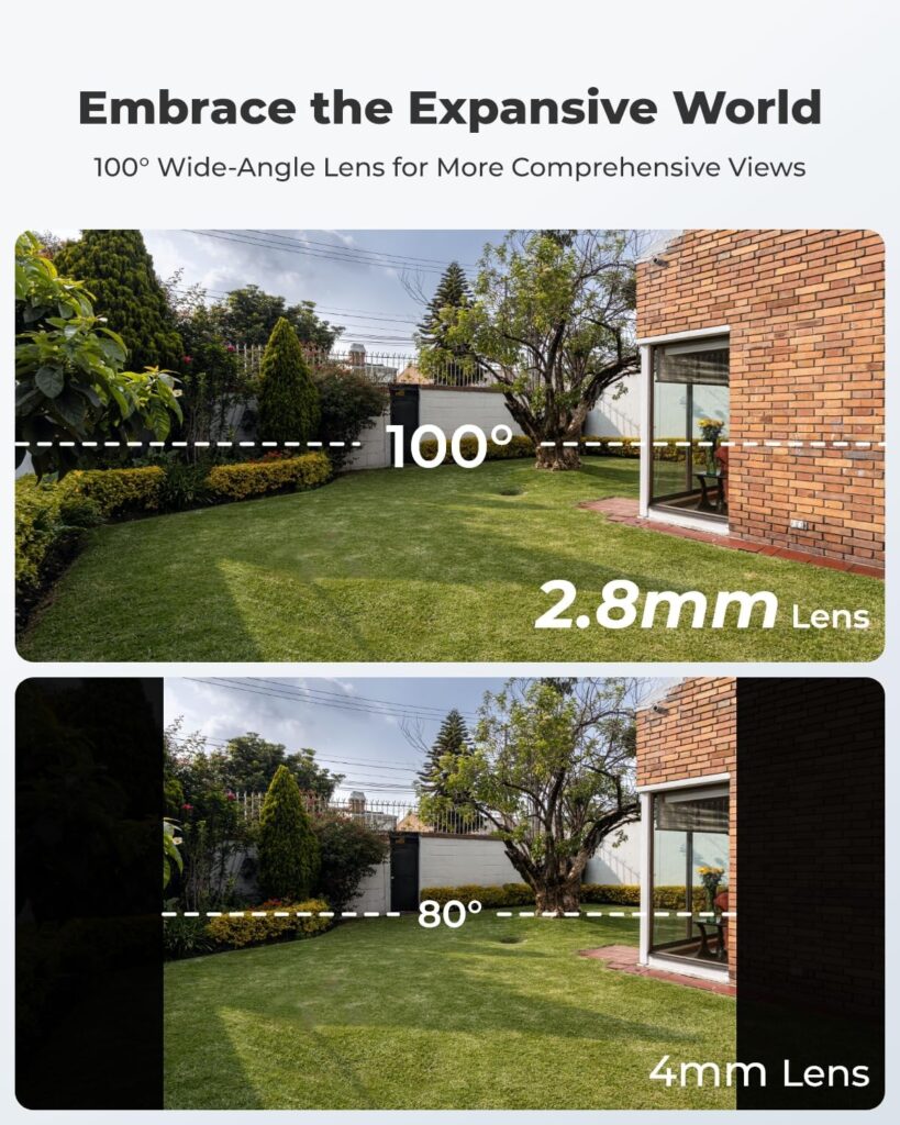 2.8 mm camera lens vs 4mm camera lens picture view.