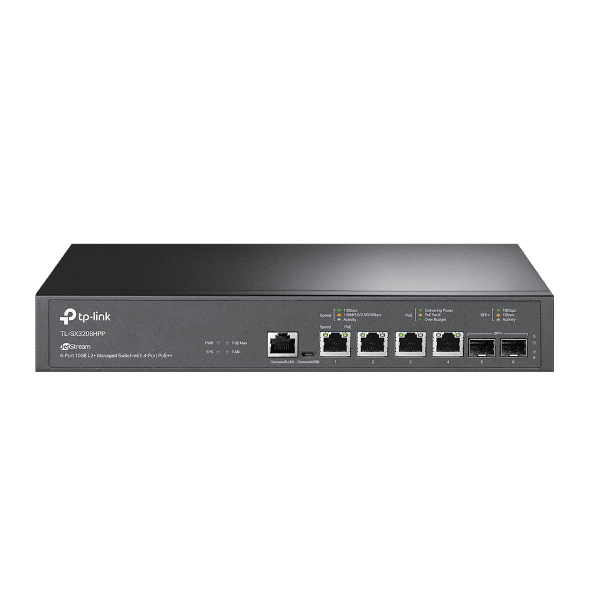 TP Link 6 Port 10GE L2+ Managed Switch with 4 Port PoE++