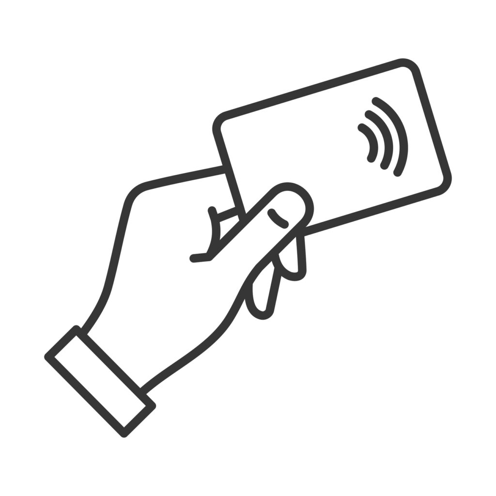 Hand with NFC Payment Credit Card Icon