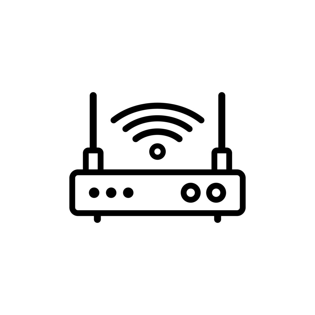 Wireless router line icon